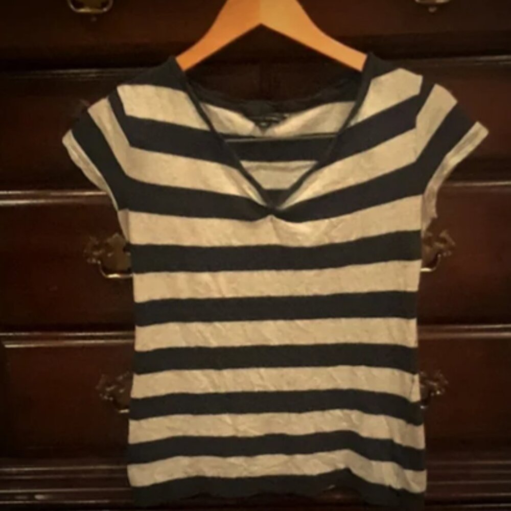 Banana Republic Navy Blue Gray Tee Shirt Size XS